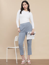 De Moza Women Casual Pants Mid Blue