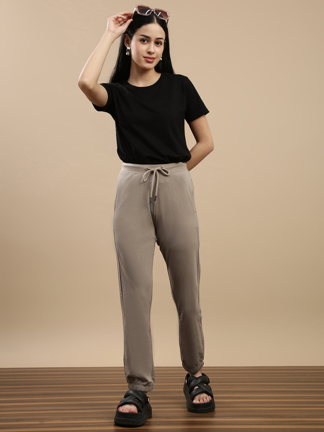 De Moza Women Casual Jogger Taupe