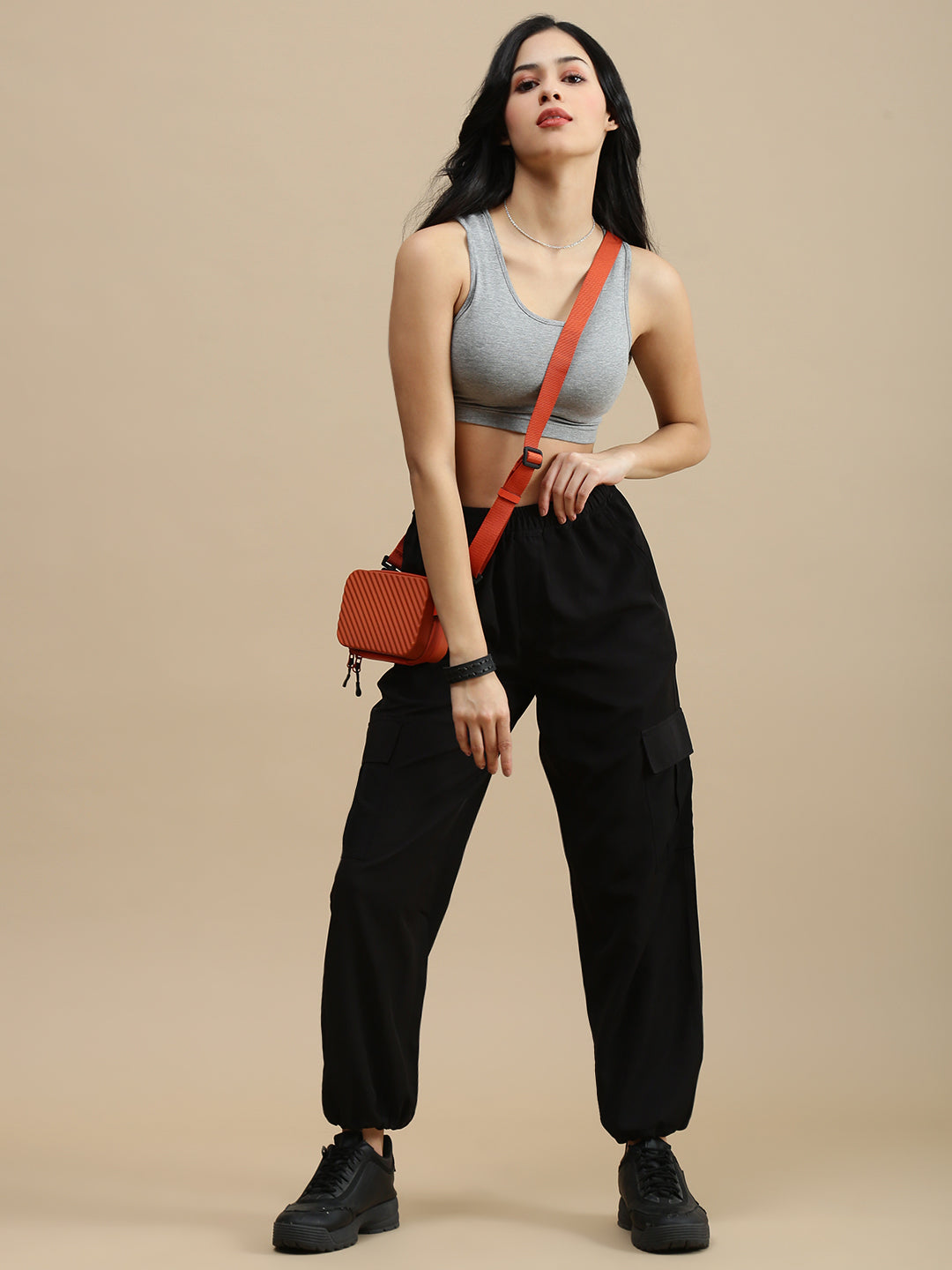 De Moza Women Casual Pants Black