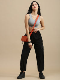 De Moza Women Casual Pants Black