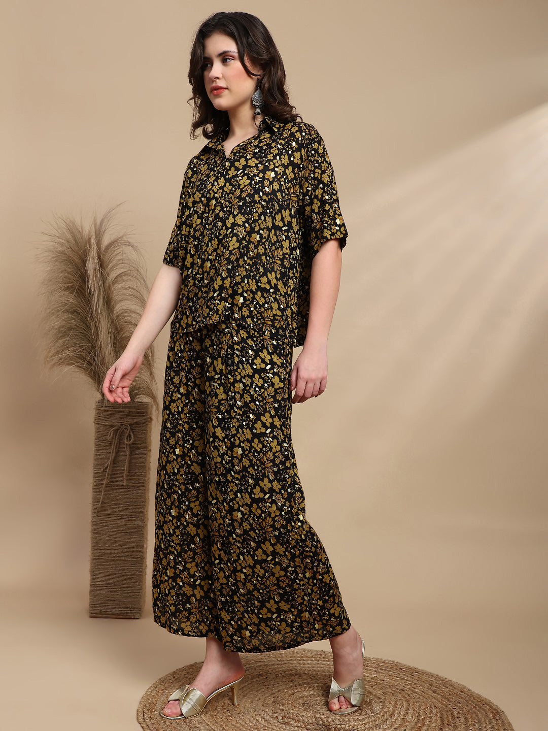 De Moza Women Festive Palazzo Black - De Moza