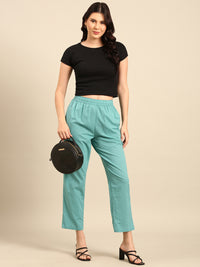 Straight Pant-Sea Green - De Moza