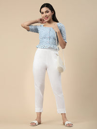 Casual Straight Pant-White