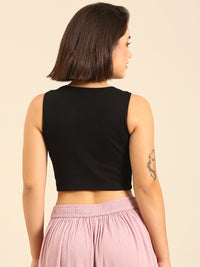 Crop Top-Black - De Moza