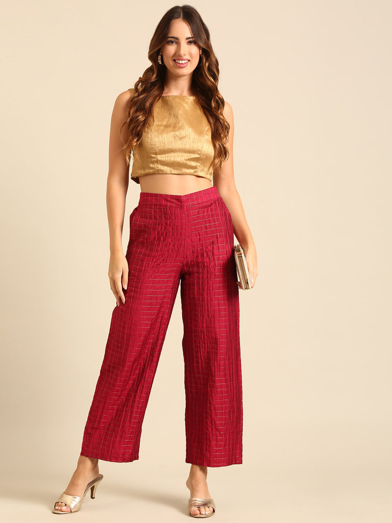 Palazzo Checked-Pink - De Moza