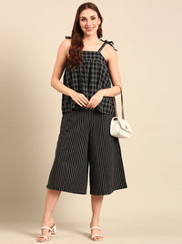 Culottes Stripped-Black - De Moza