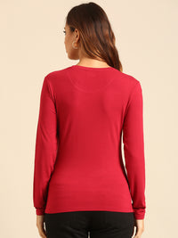 T-Shirt Long Sleeve-Wine - De Moza