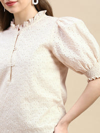 Sciffly Embroidery Top-White - De Moza