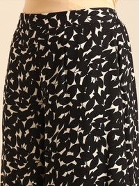 Culottes All Over Print-Black - De Moza