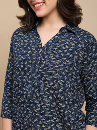 De Moza Women The Jiya Set (Top & Palazzo) - Navy Blue