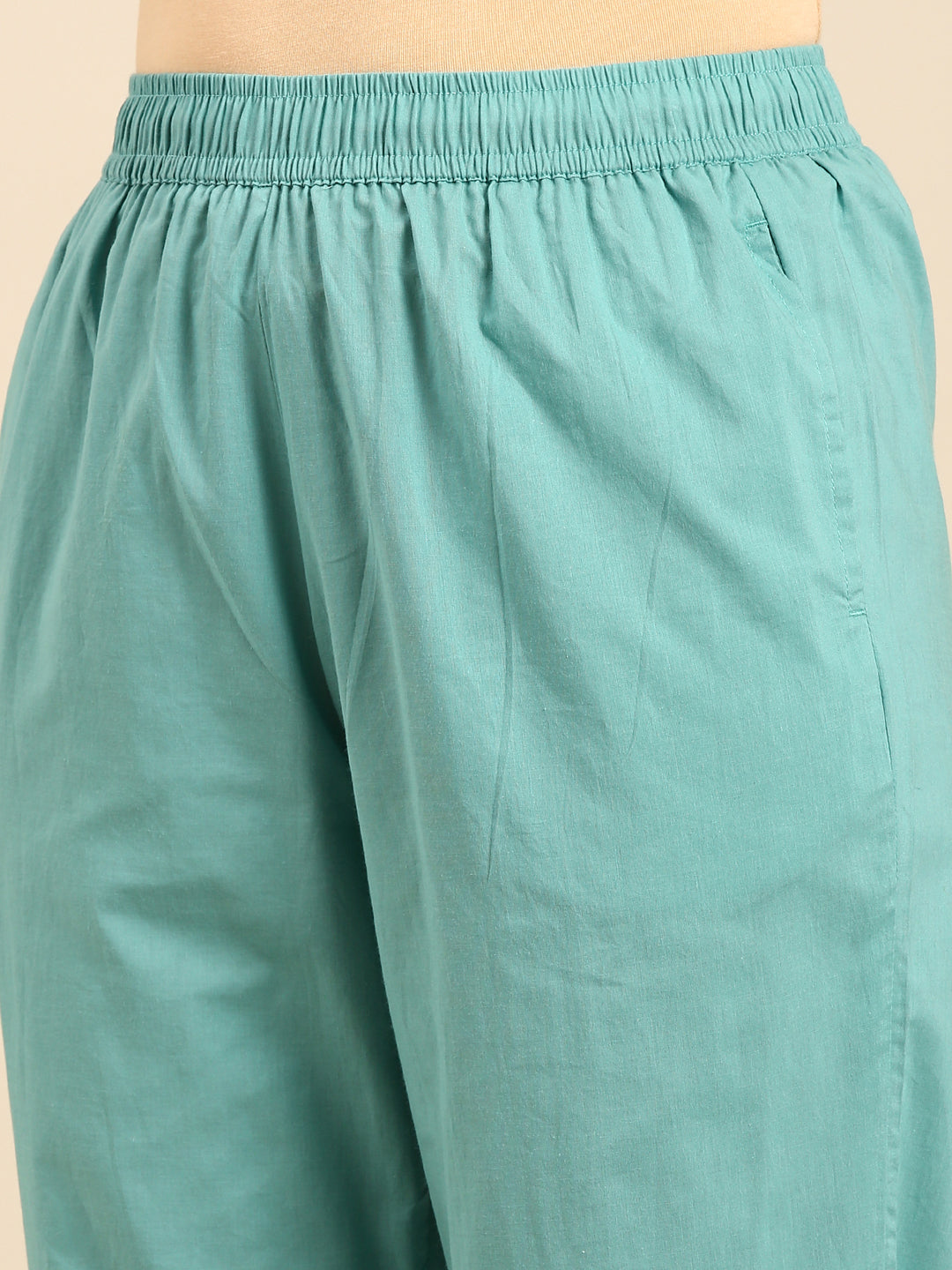 Straight Pant-Sea Green - De Moza