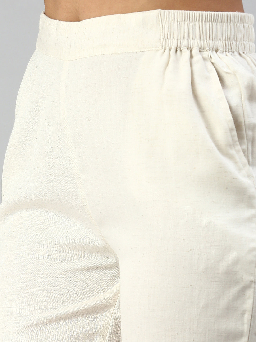 De Moza Women Cigarette Pants Natural