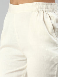 De Moza Women Cigarette Pants Natural