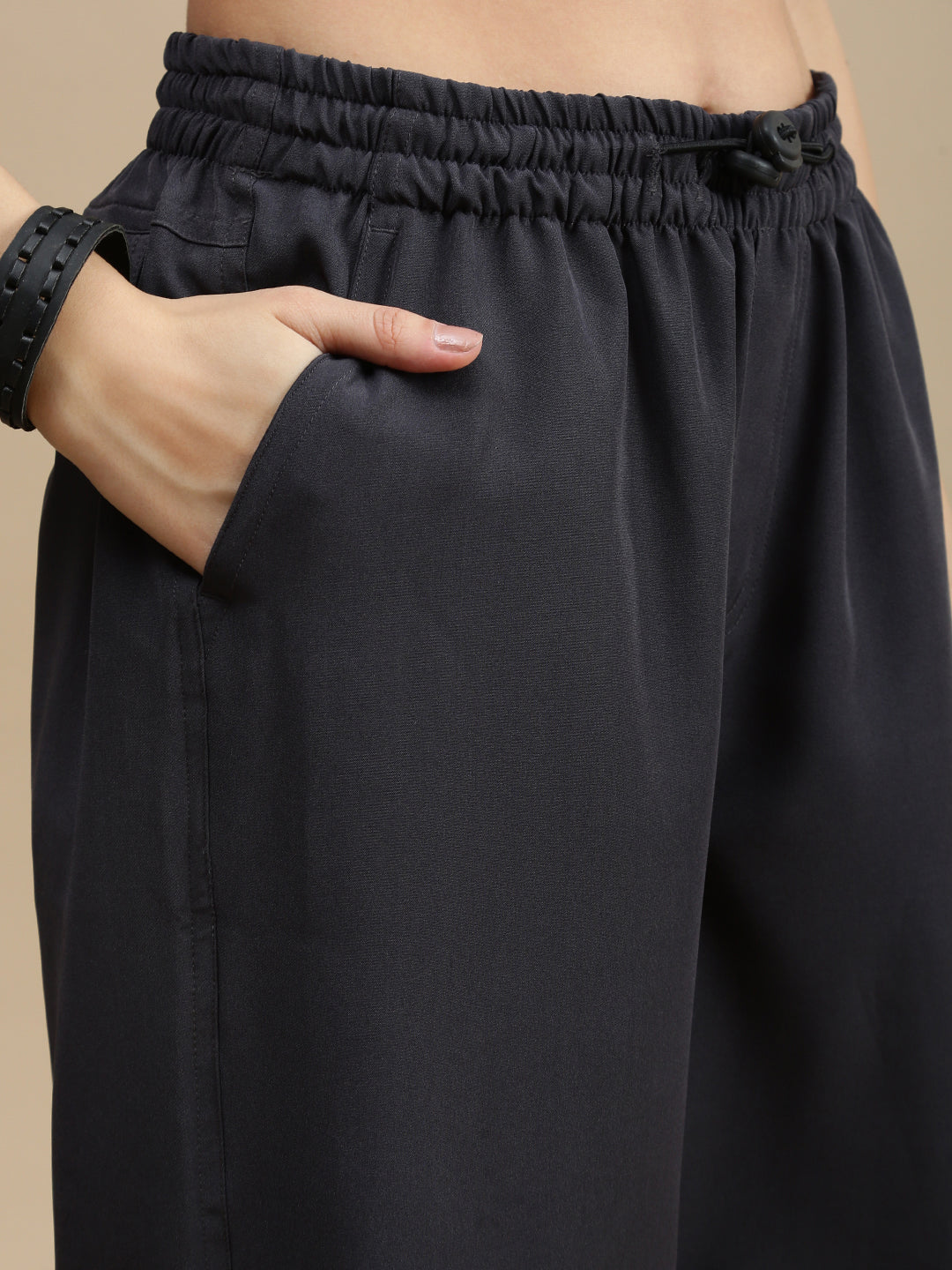 De Moza Women Casual Pants Dark Grey
