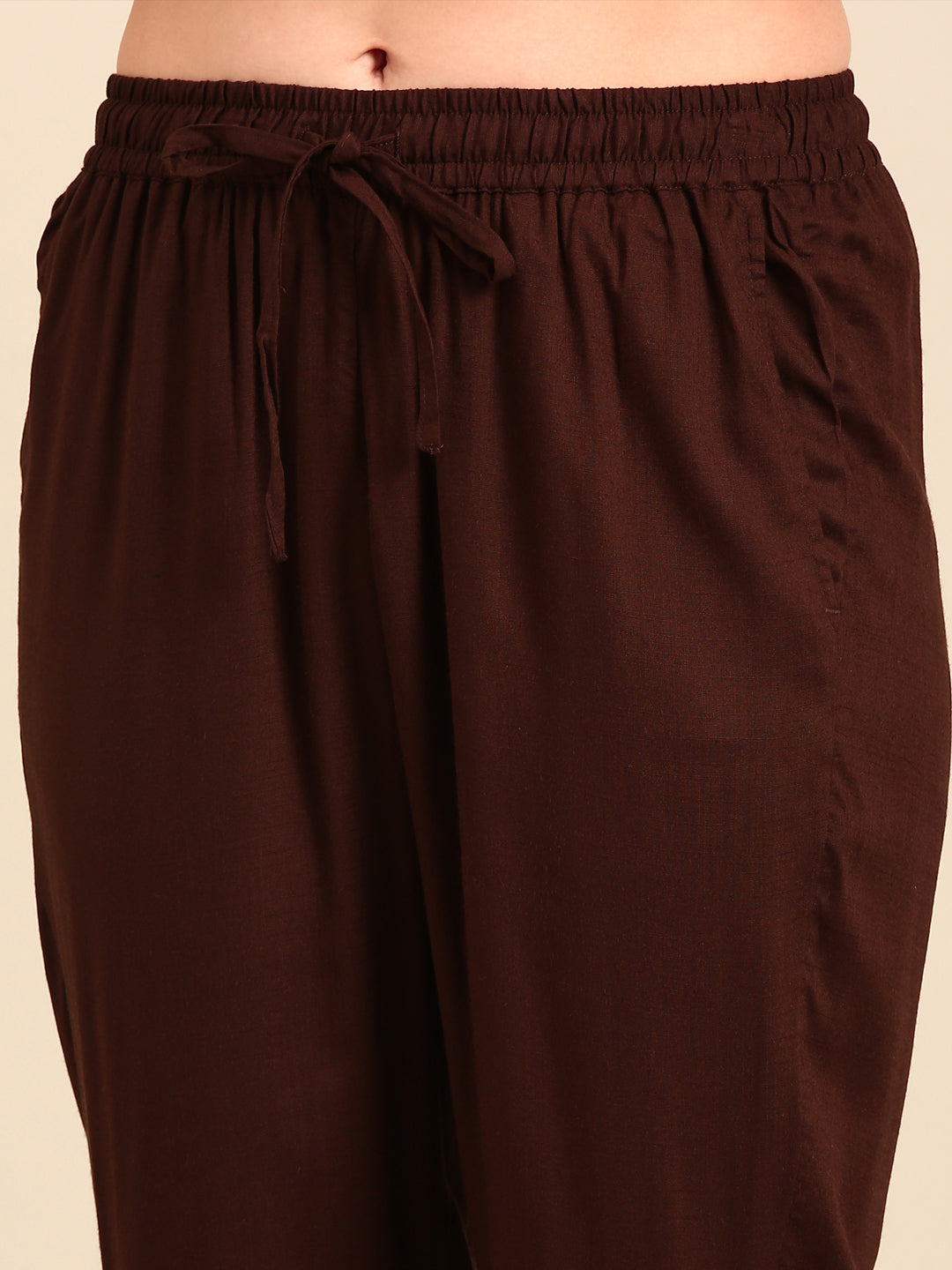 Straight Pant-Dark Brown - De Moza