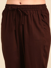 Straight Pant-Dark Brown - De Moza