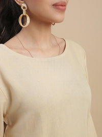 De Moza Women Casual Tunic Top Light Beige - De Moza