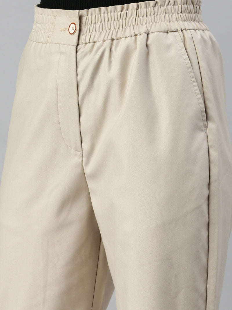De Moza Women Formal Pant Beige