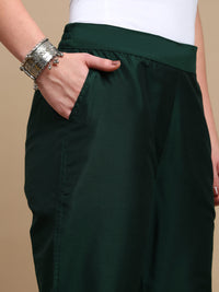 De Moza Women Casual Pants Bottle Green - De Moza