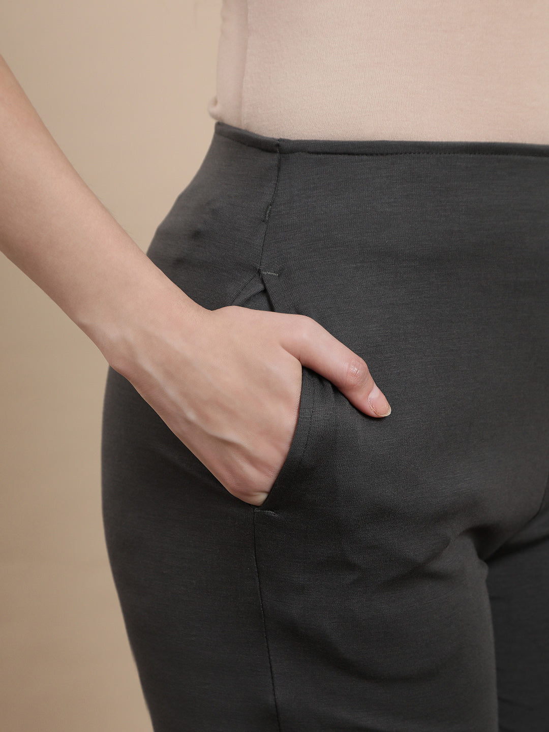 De Moza Women Casual Tregging Olive Green