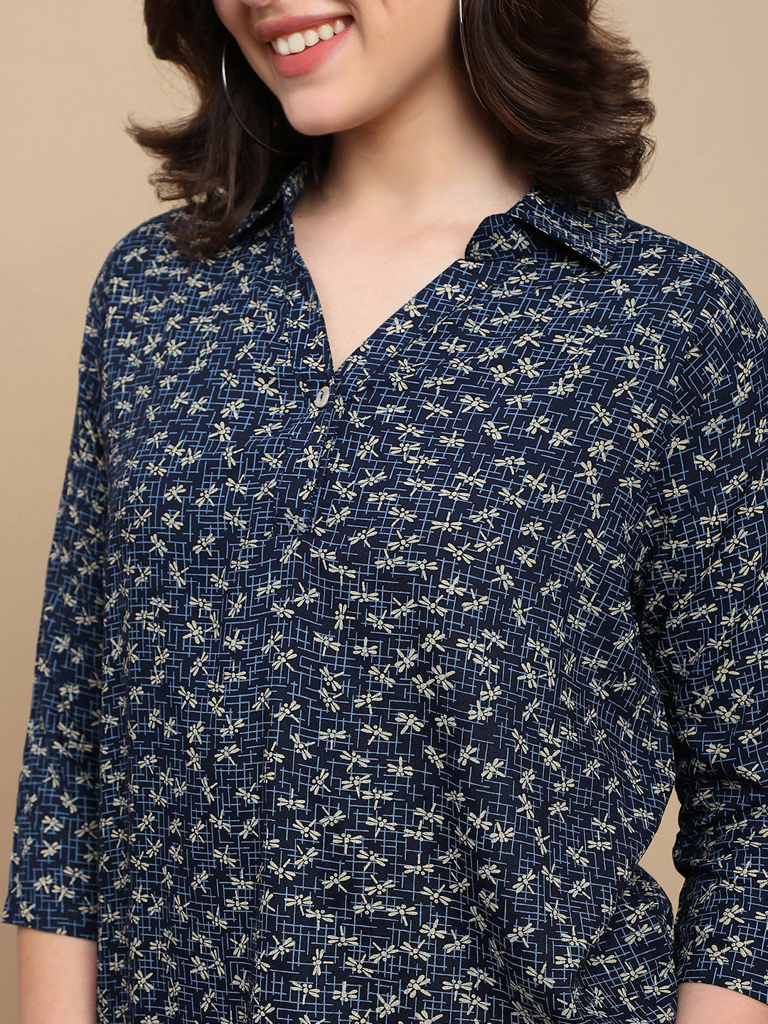 De Moza Women Festive Top Navy Blue - De Moza