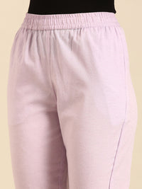 Straight Pant-Lilac - De Moza
