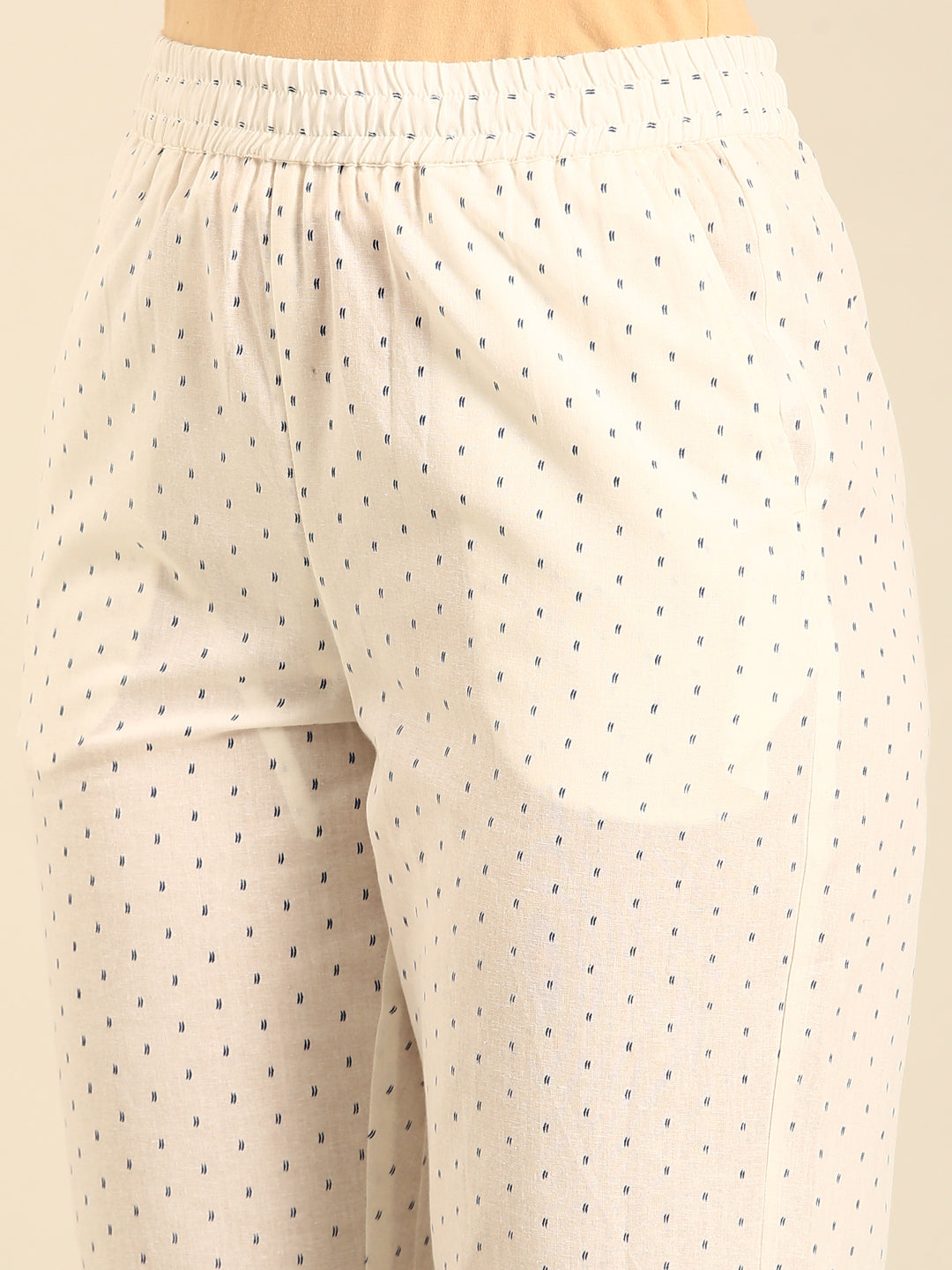 Printed Straight Pant-Offwhite - De Moza