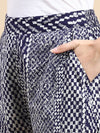 De Moza Women Printed Culottes Navy Blue
