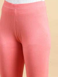Ankle Length Leggings Viscose-Dark Coral - De Moza