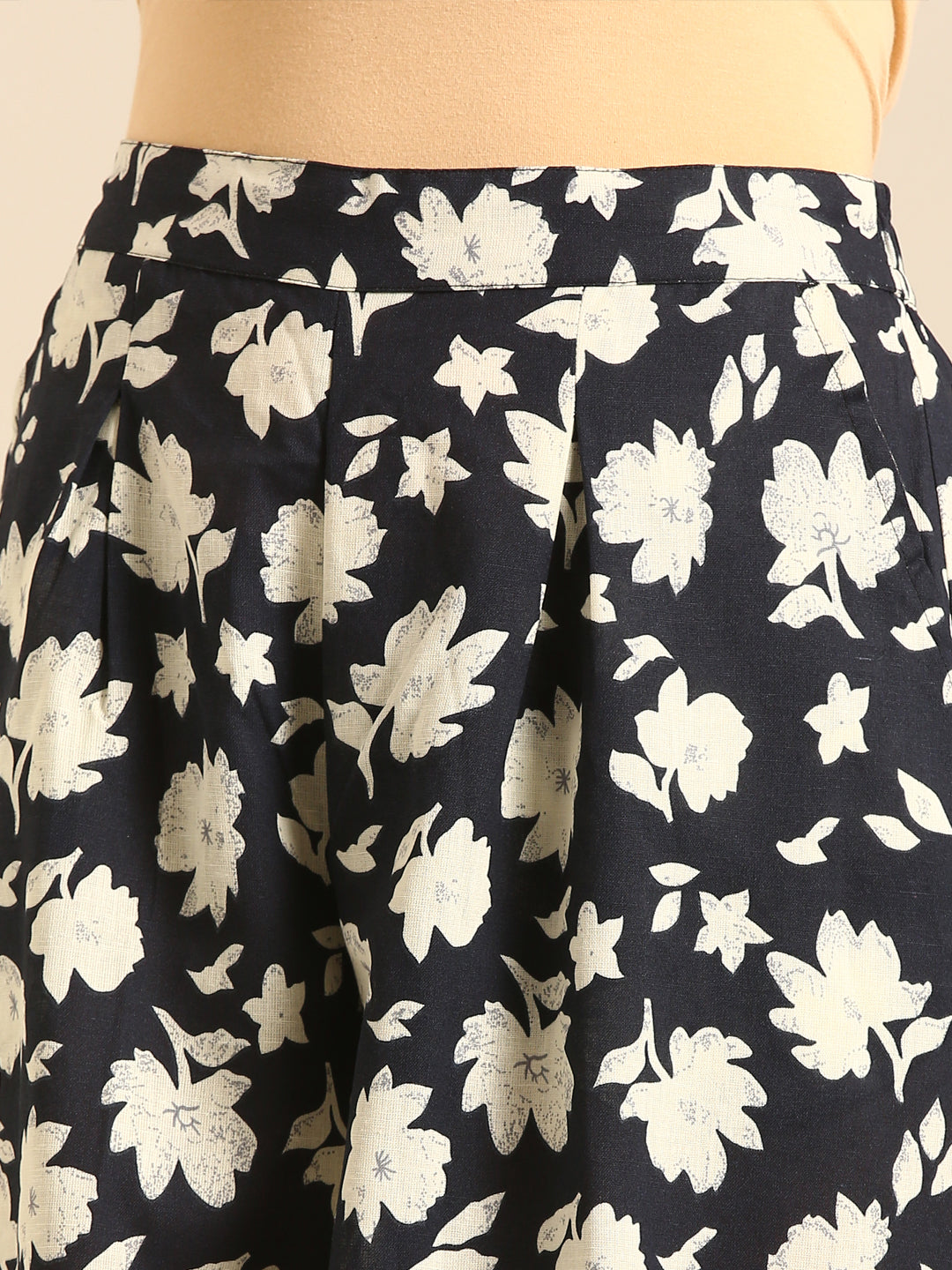 Culottes All Over Print-Navy - De Moza