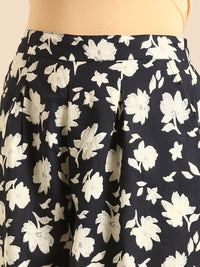 Culottes All Over Print-Navy - De Moza