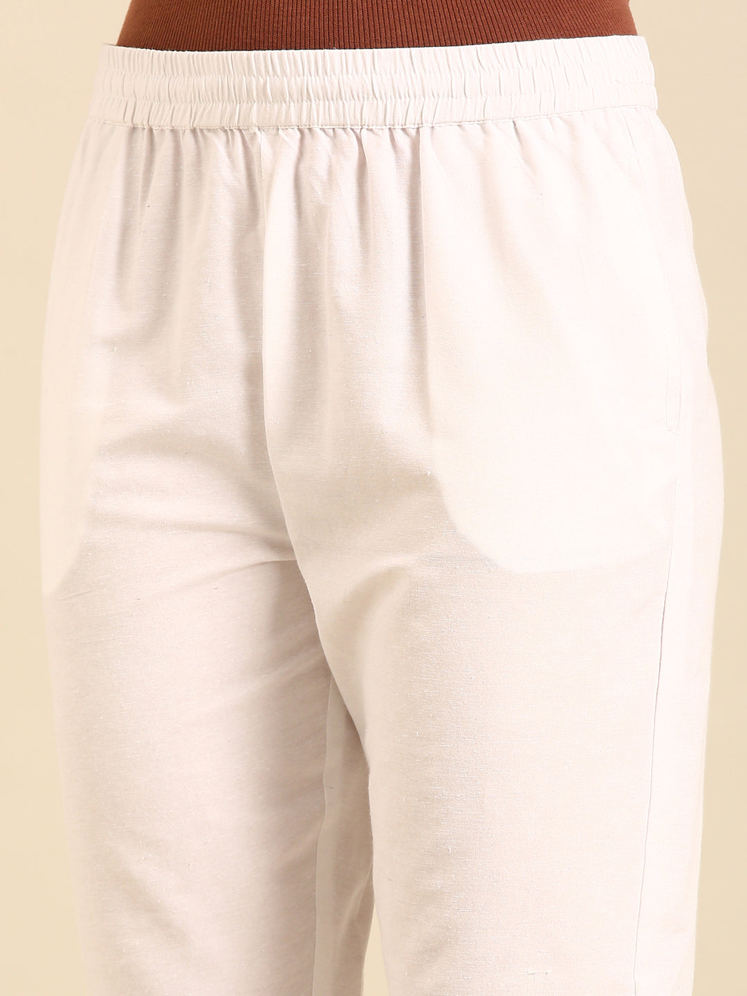 Cigarette Pants-White - De Moza