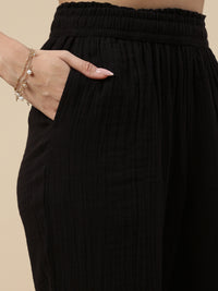 Crop Palazzo-Black - De Moza