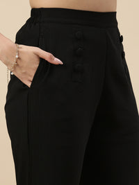 Casual Straight Pant-Black