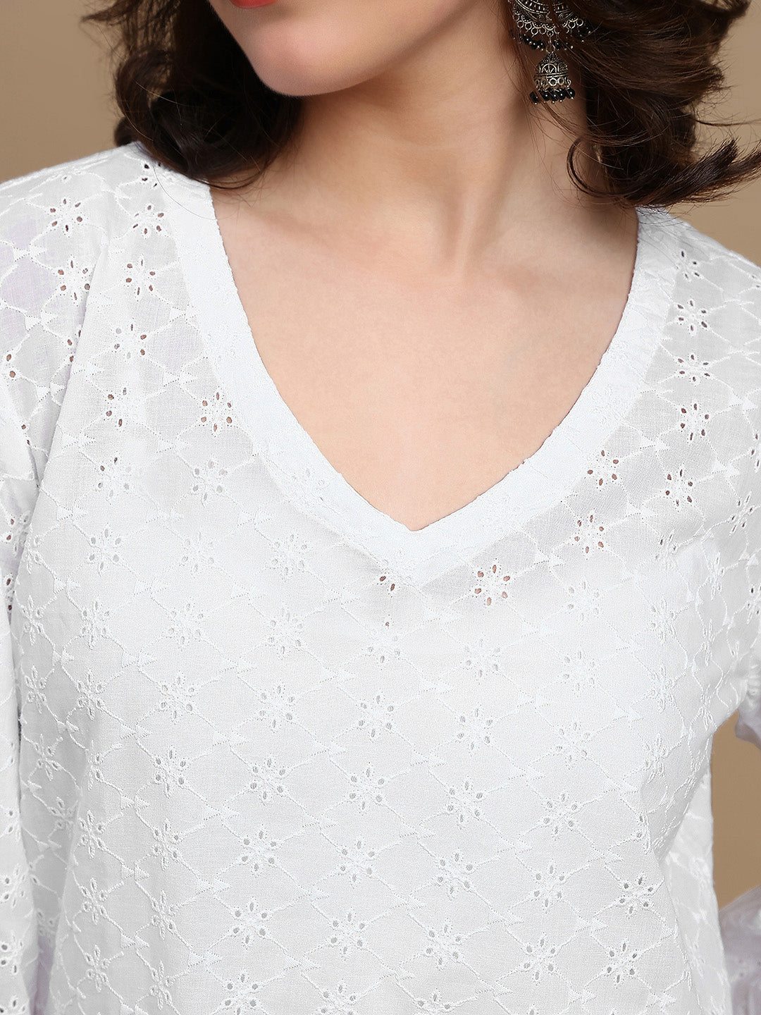 Co-ord Set (Top & Palazzo) - White - De Moza