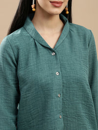 De Moza Women Casual Top Dark Teal