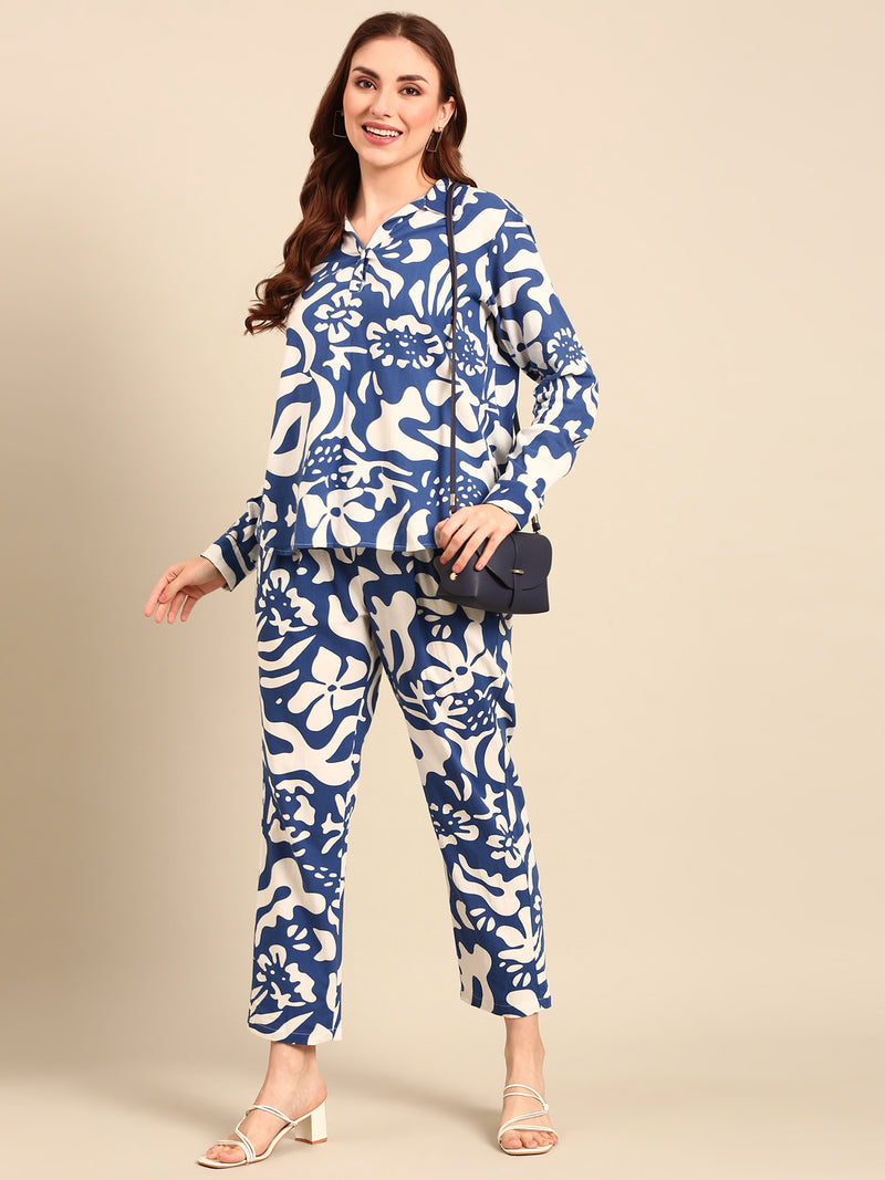 Tunic Top All Over Print-Blue - De Moza
