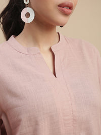 De Moza Women Casual Kurta Light Peach - De Moza