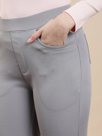 De Moza Women Casual Jegging Light Grey
