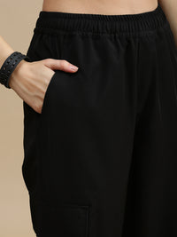 De Moza Women Casual Pants Black