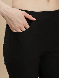 De Moza Women's Casual Jegging Black - De Moza