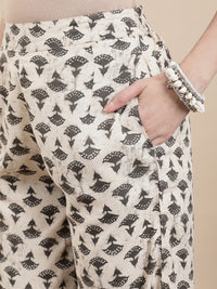 De Moza Women The Naaz Set (Top & Palazzo) - Offwhite