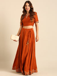 Blouse-Rust Orange - De Moza