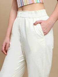 De Moza Women Casual Palazzo Natural - De Moza