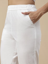 Casual Straight Pant-White
