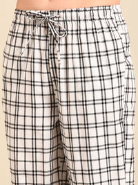Harem Pant Checked-White - De Moza