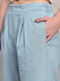 De Moza Women Casual Pants Ice Blue - De Moza