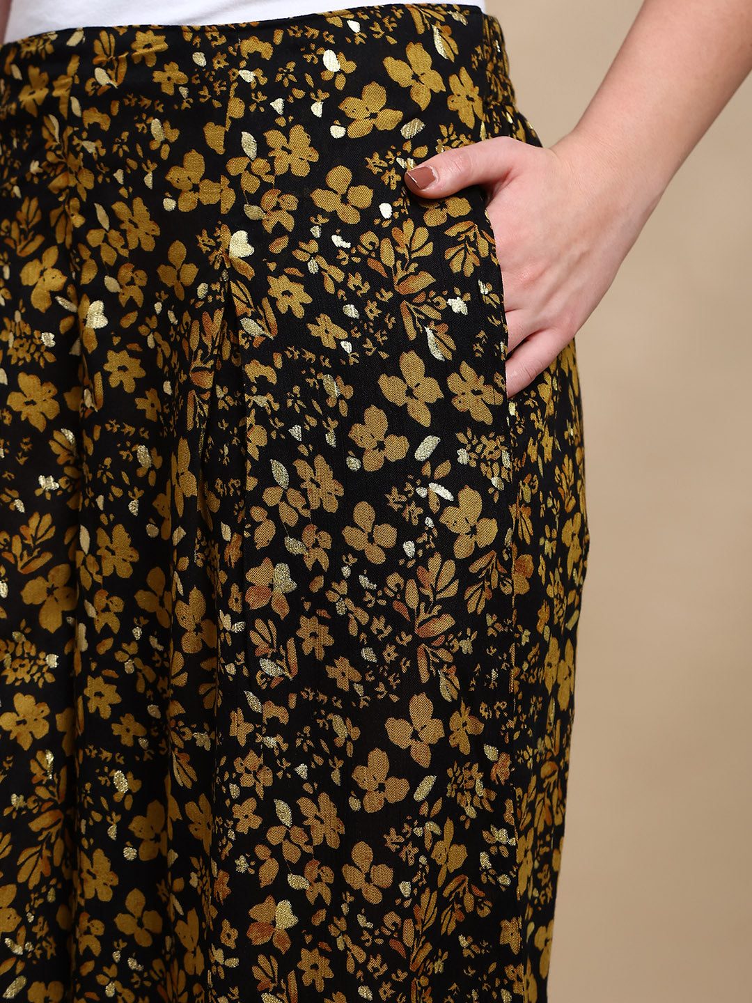 De Moza Women Festive Palazzo Black - De Moza