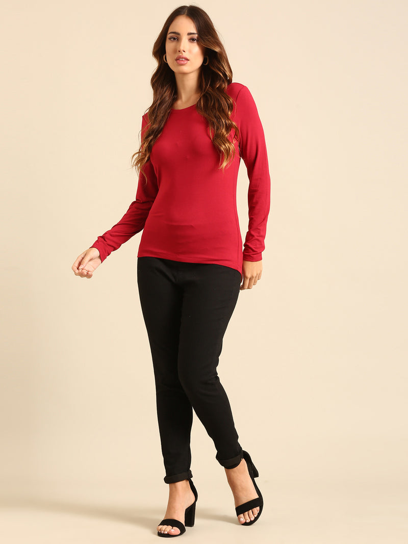 T-Shirt Long Sleeve-Wine