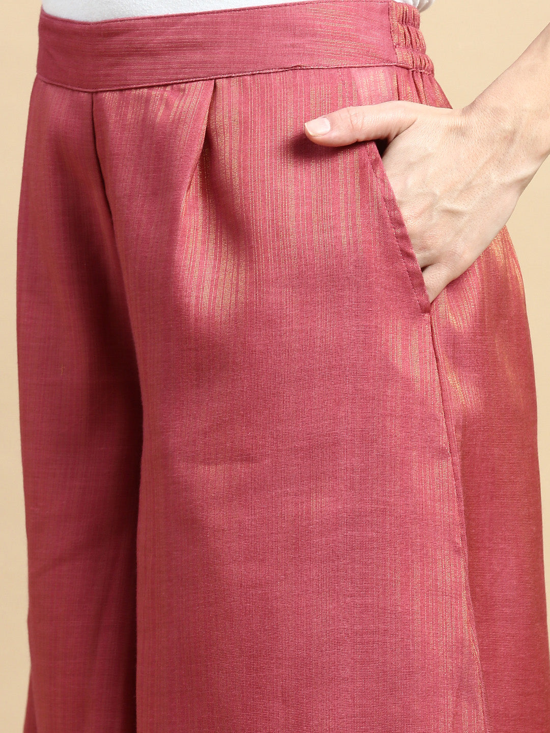 Co-Ord Set (Crop Top & Culottes)-Dark Pink - De Moza